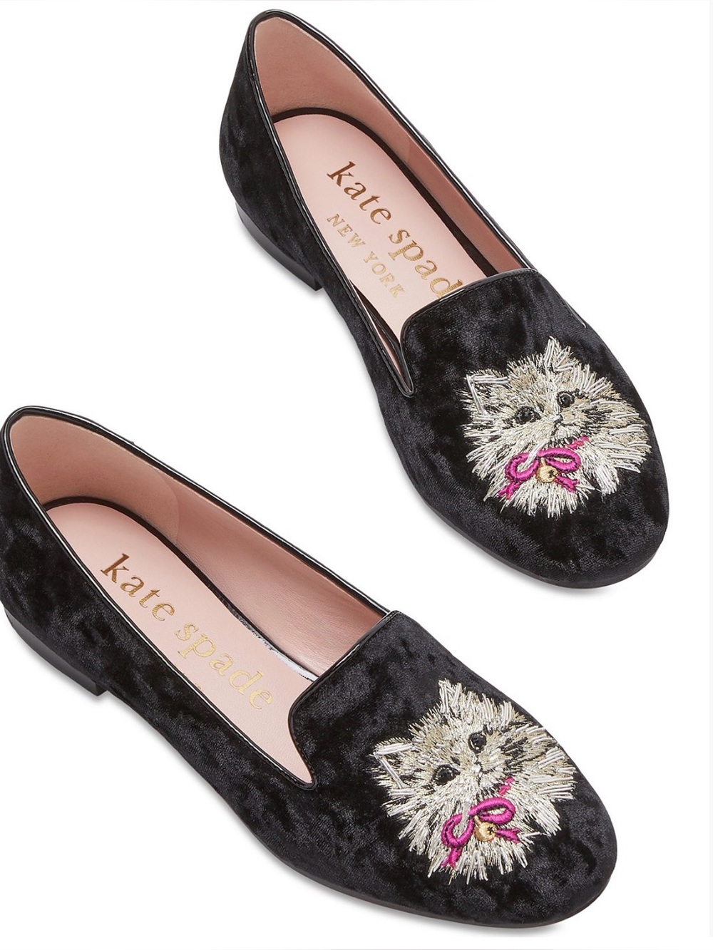 Kate Spade Black Whiskers Lounge Loafers Size 8.5